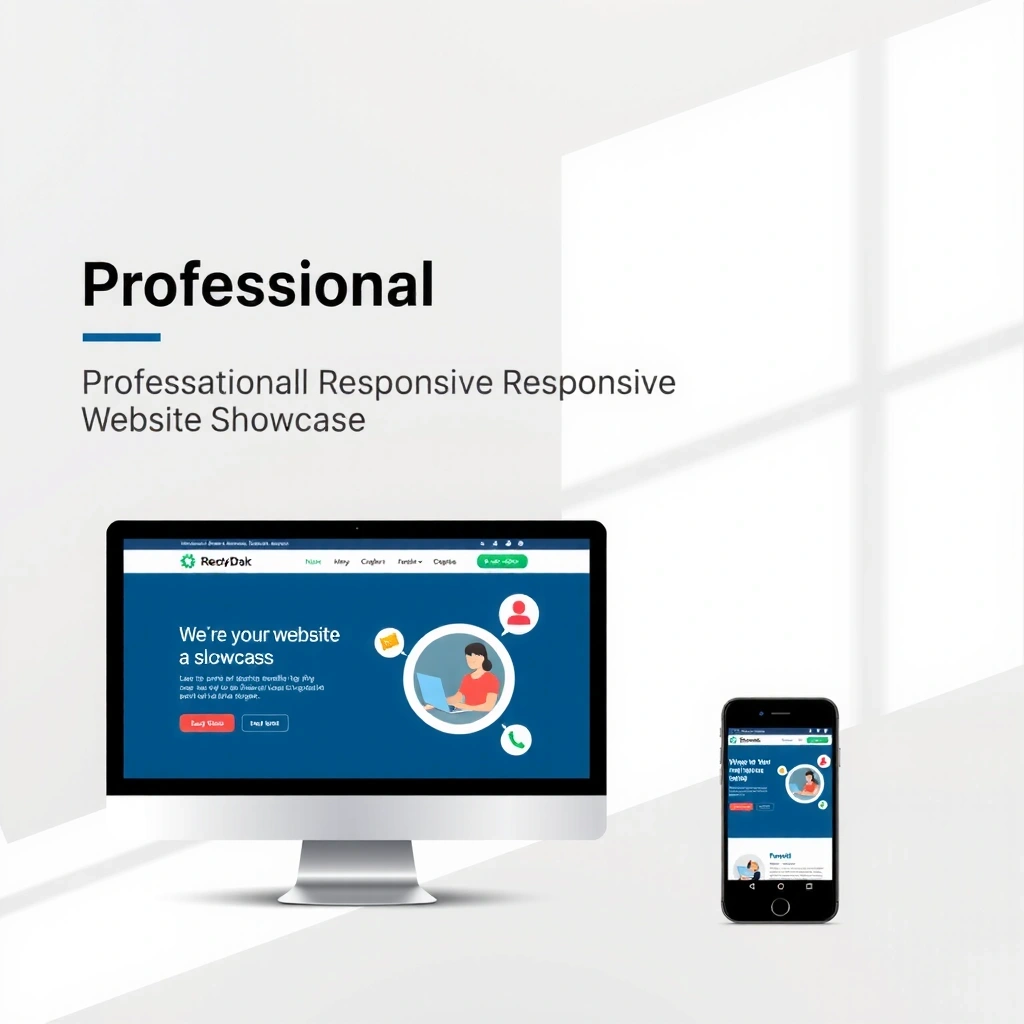 Responsive website design showing same website on desktop, tablet, and mobile devices